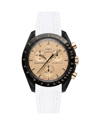 White Rubber Strap For Omega x Swatch MoonSwatch Mission To The Moon 1969