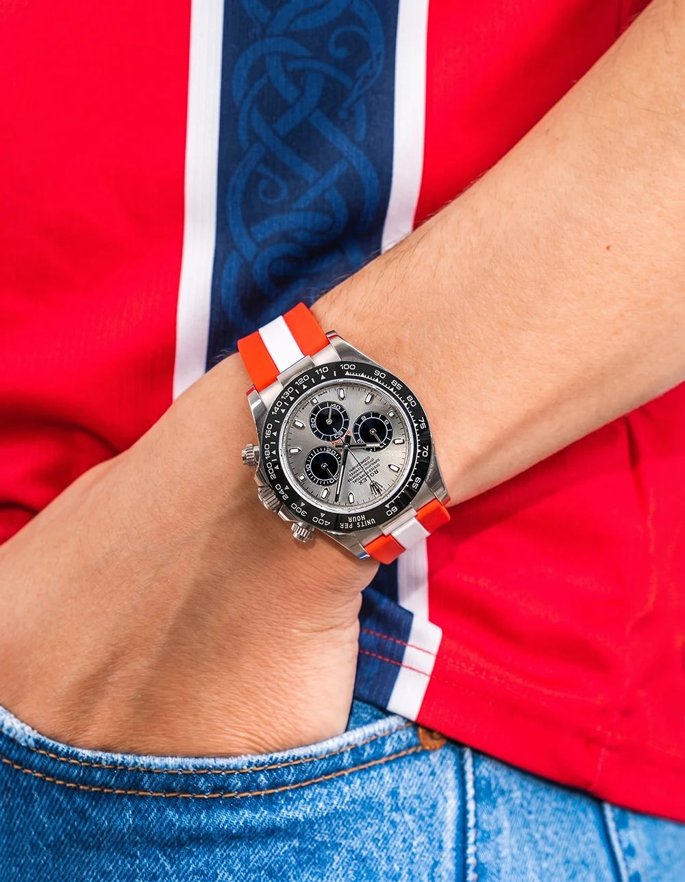 Norway Flag Watch Strap football wrist shot