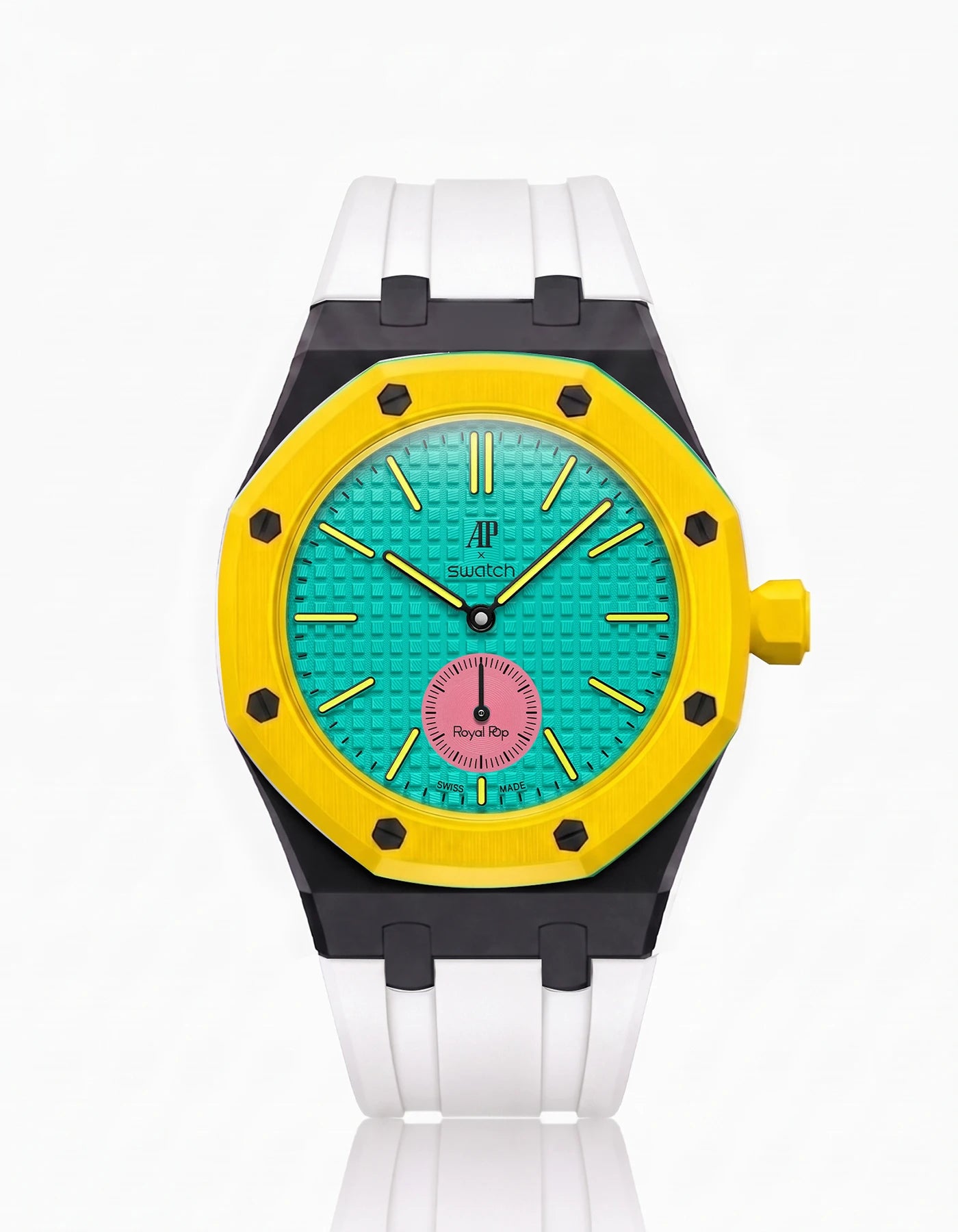 combo::black::rubber-strap-for-ap-x-swatch-royal-pop-white