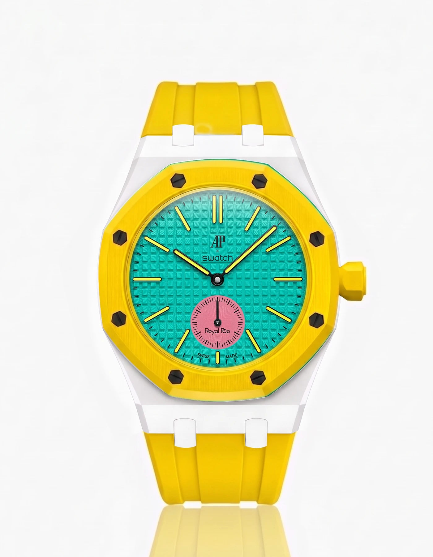 combo::white::rubber-strap-for-ap-x-swatch-royal-pop-yellow