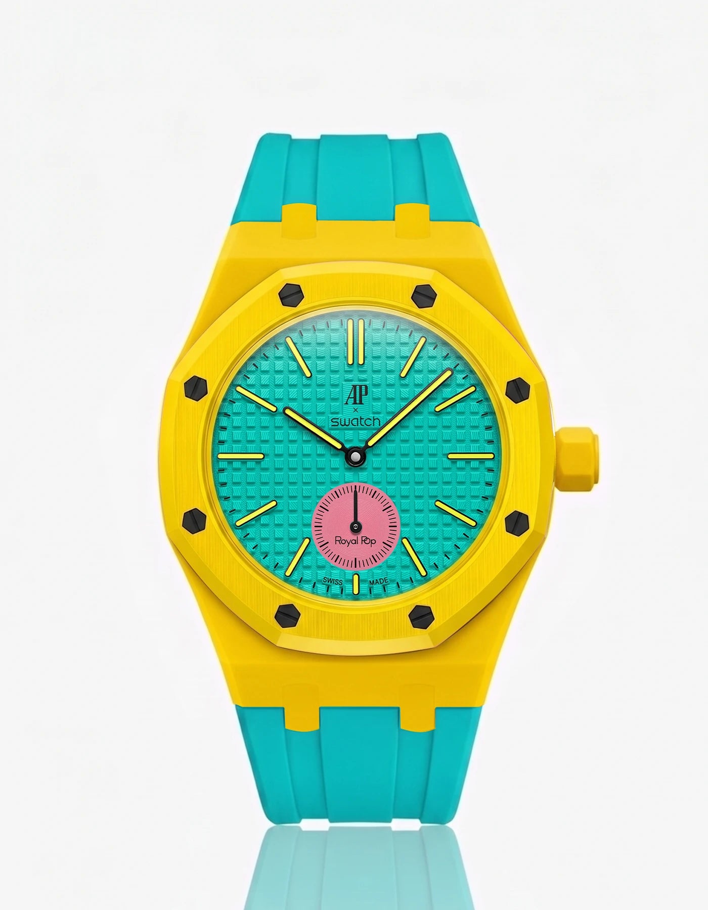 combo::yellow::rubber-strap-for-ap-x-swatch-royal-pop-turquoise