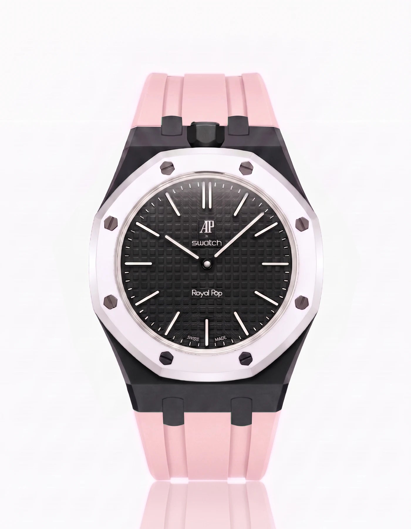 combo::black::rubber-strap-for-ap-x-swatch-royal-pop-pink