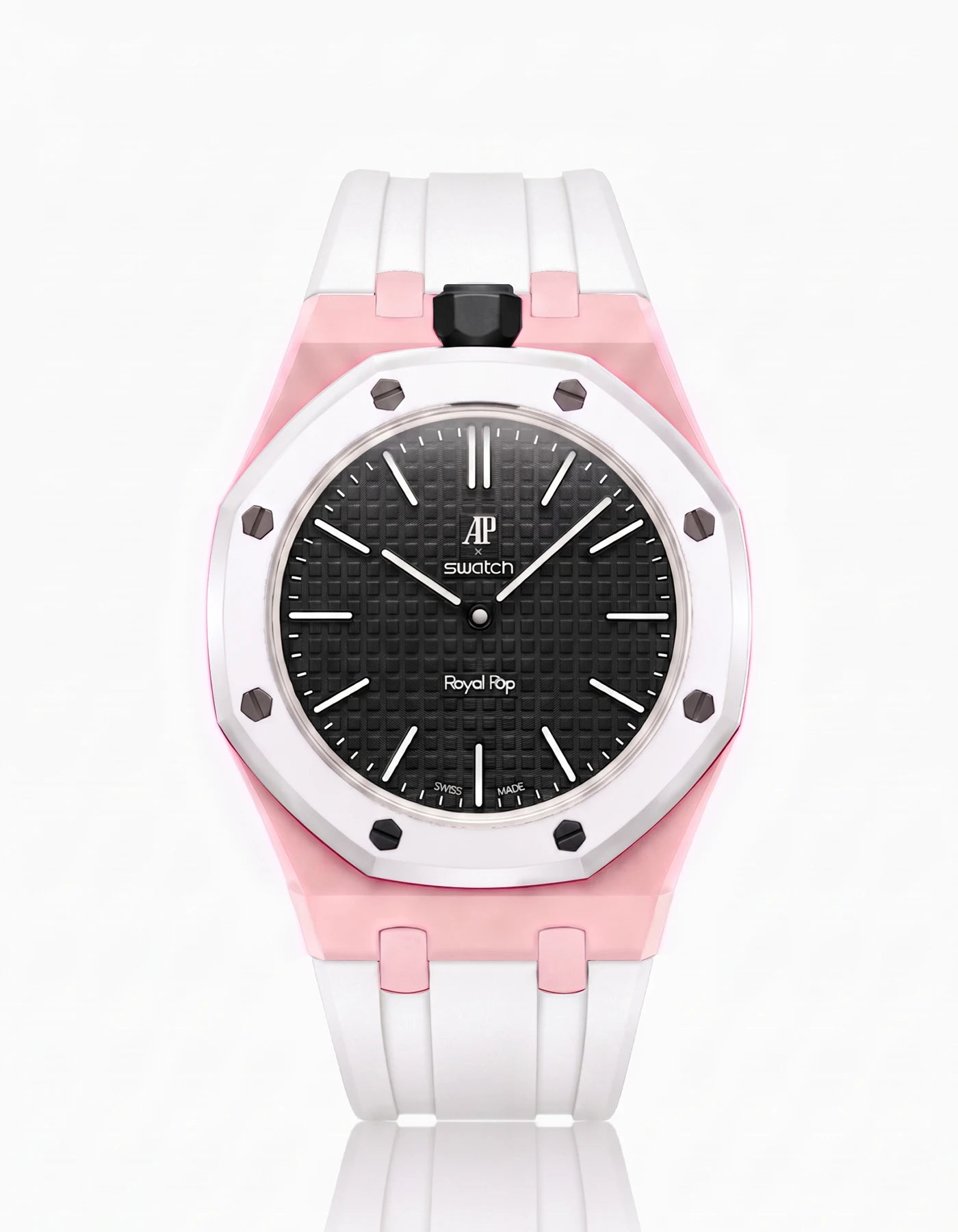 combo::pink::rubber-strap-for-ap-x-swatch-royal-pop-white