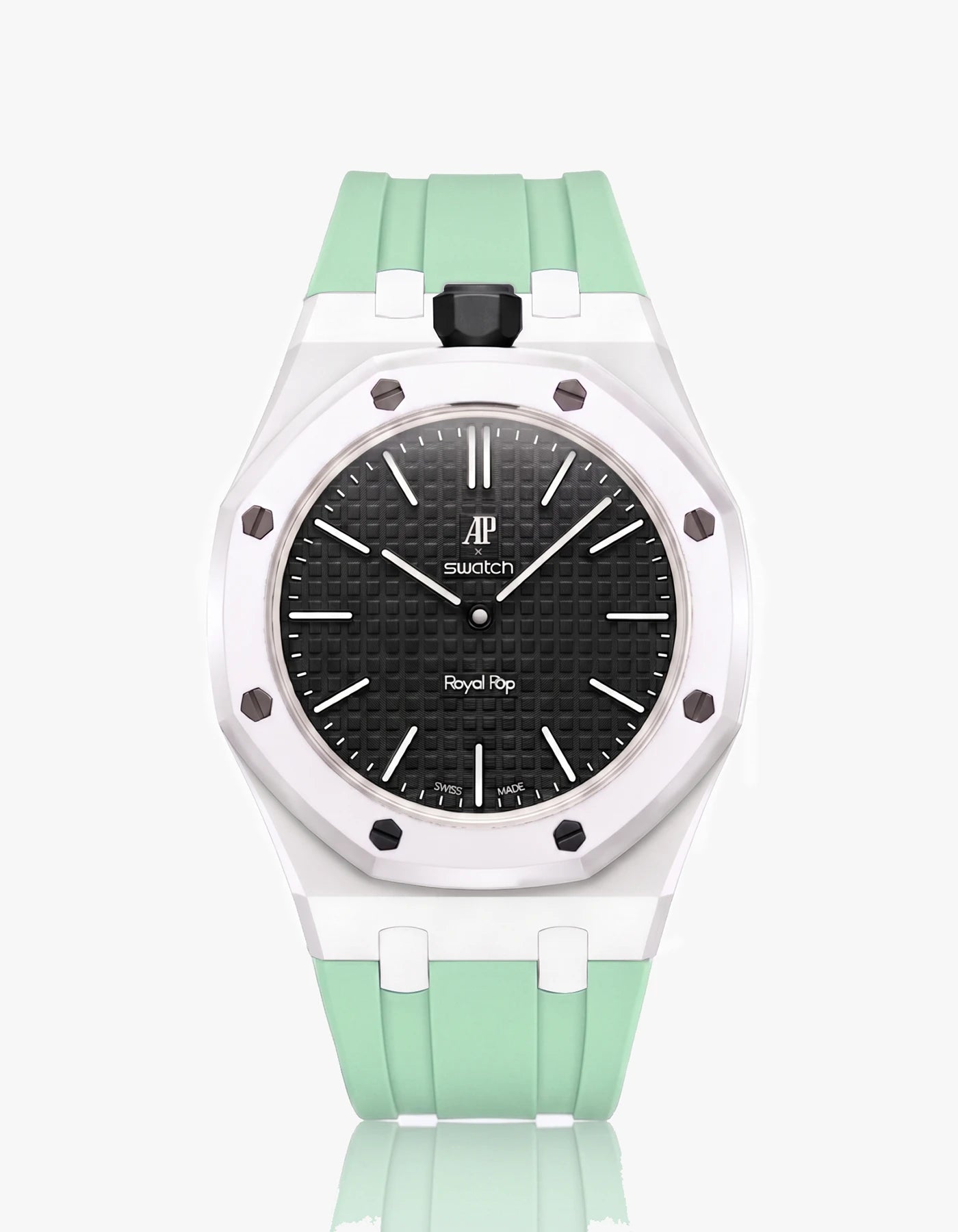 combo::white::rubber-strap-for-ap-x-swatch-royal-pop-mint