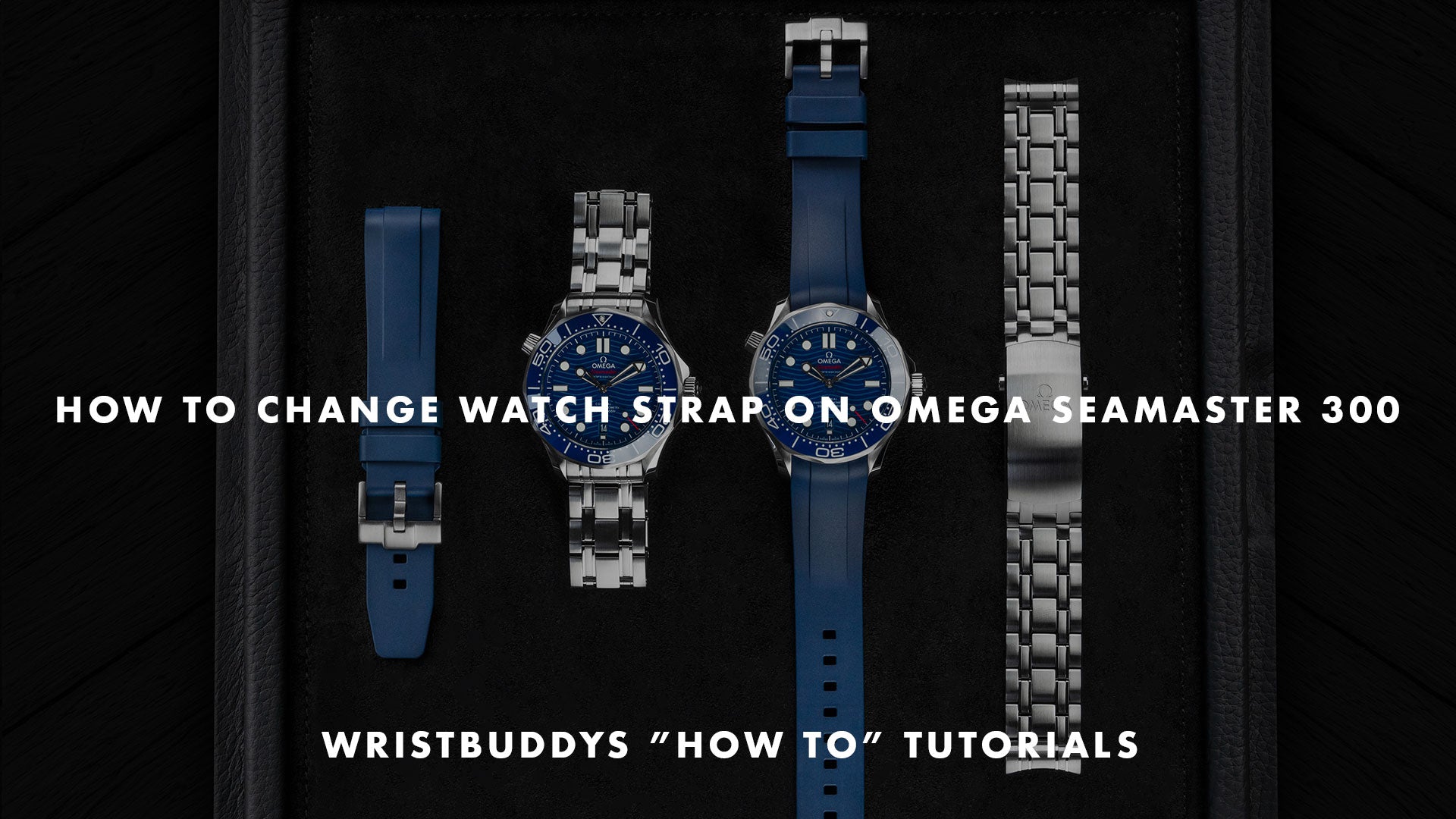 Image of straps for Omega with he text "How to change watch strap on Omega"