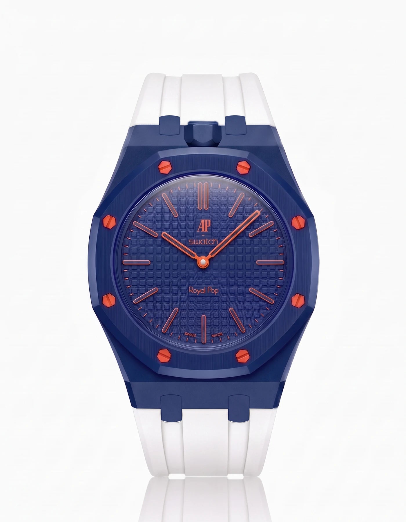 combo::navy-blue::rubber-strap-for-ap-x-swatch-royal-pop-white