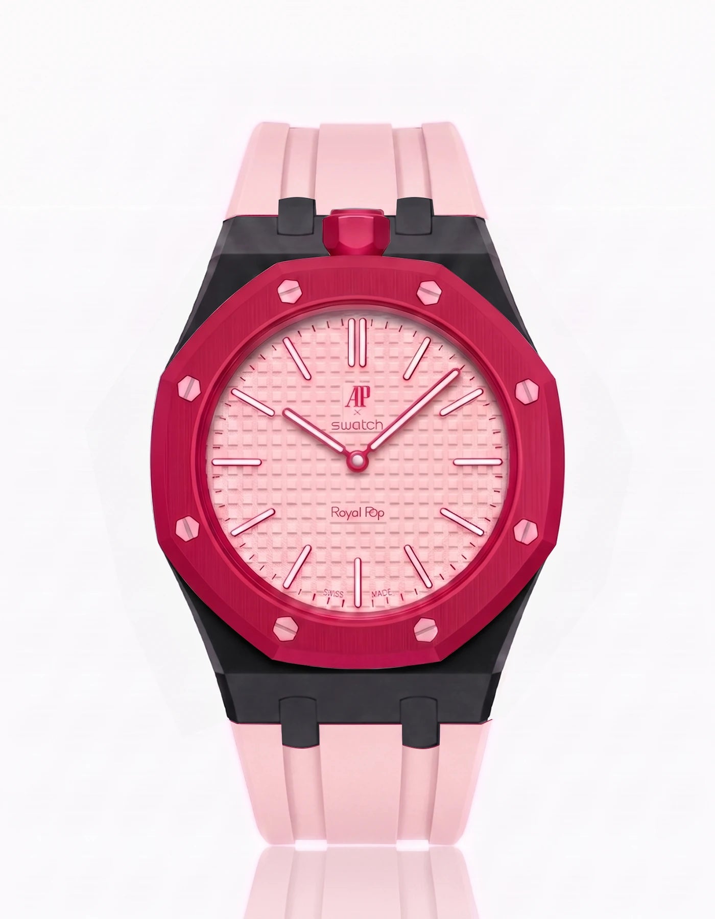 combo::black::rubber-strap-for-ap-x-swatch-royal-pop-pink