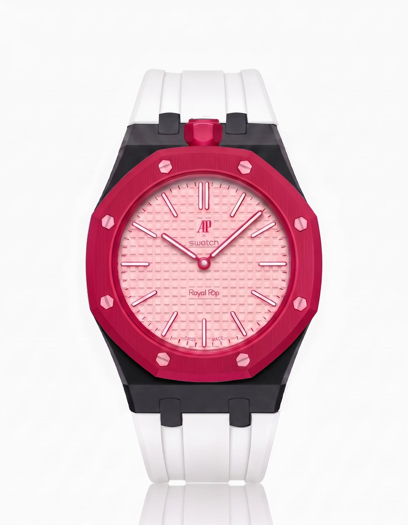combo::black::rubber-strap-for-ap-x-swatch-royal-pop-white