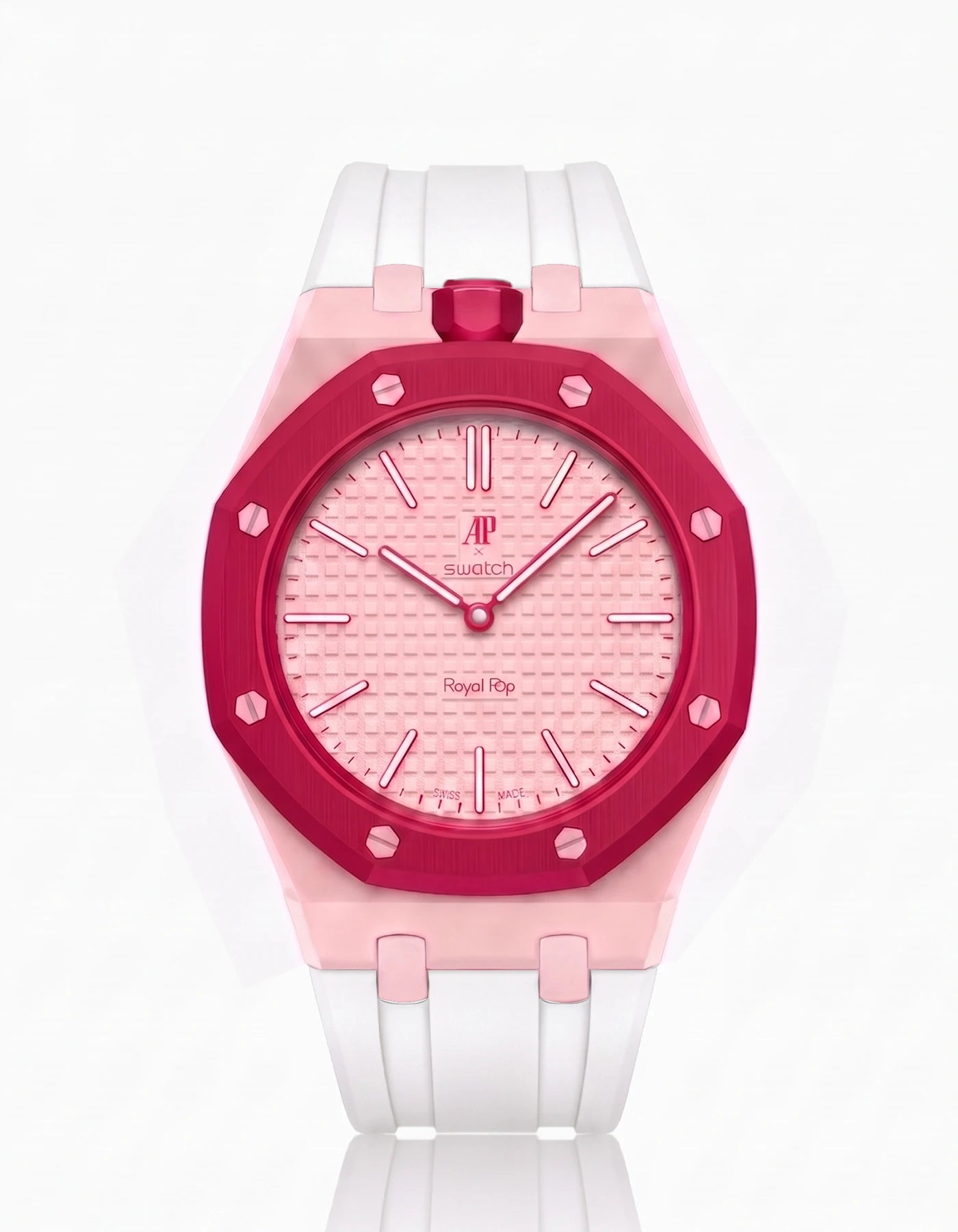 combo::pink::rubber-strap-for-ap-x-swatch-royal-pop-white