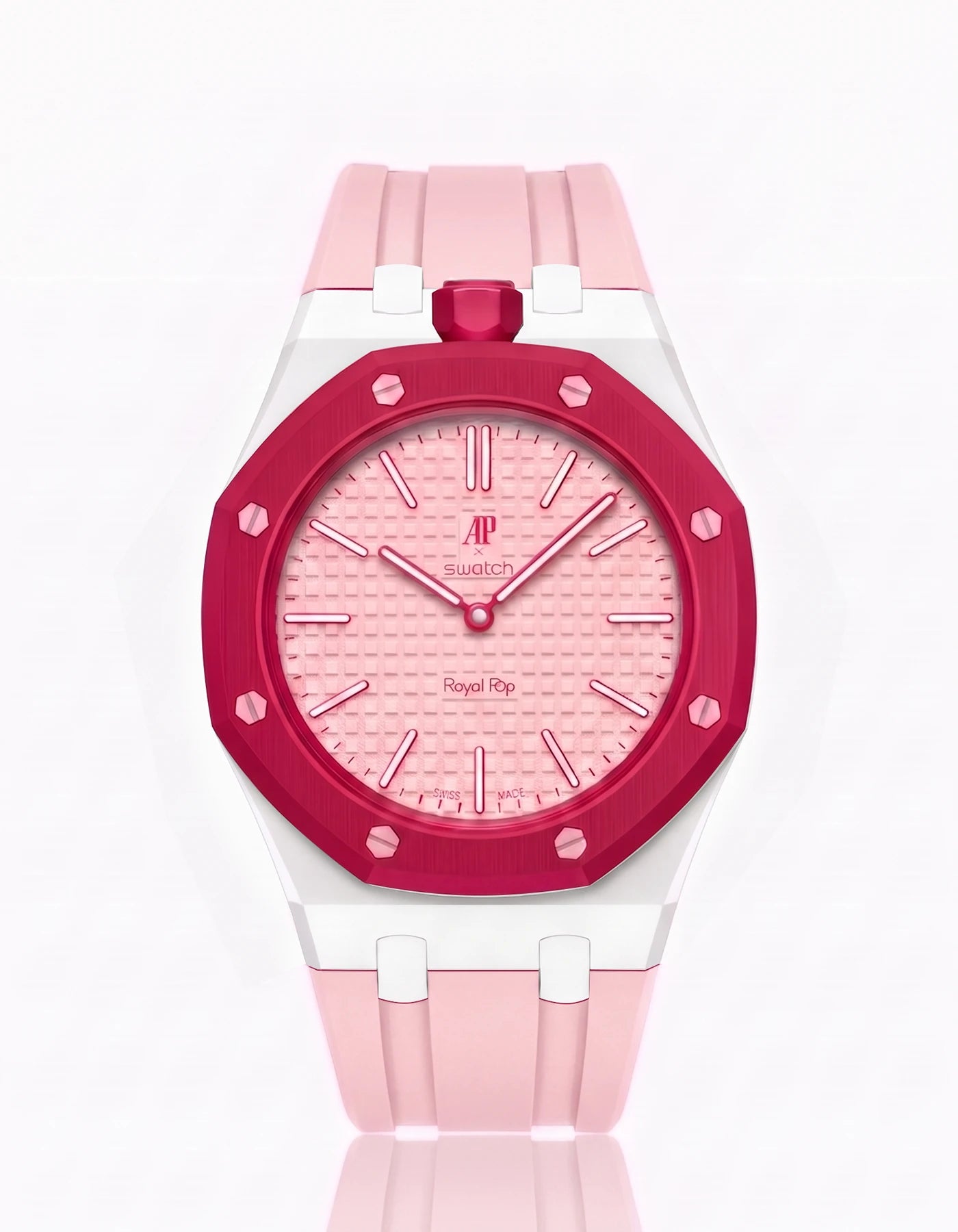 combo::white::rubber-strap-for-ap-x-swatch-royal-pop-pink