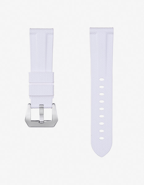 White Vertech FKM Rubber Strap for Panerai 22mm, 24mm & 26mm