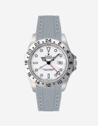 Dark grey vertech rubber watch strap on Rolex Explorer