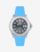 Wristbuddys Wristbuddy Klockarmband klockband rubberstrap rubber strap black svart black buckle clasp integrated premium rubber rubber straps integrated yacht-master 2 YM40 YM 2 rolex yachtamster 2 116622 yachmaster rolex blue dial grey dial Watch Strap watch band klockarmband uhrenband uhranarmband