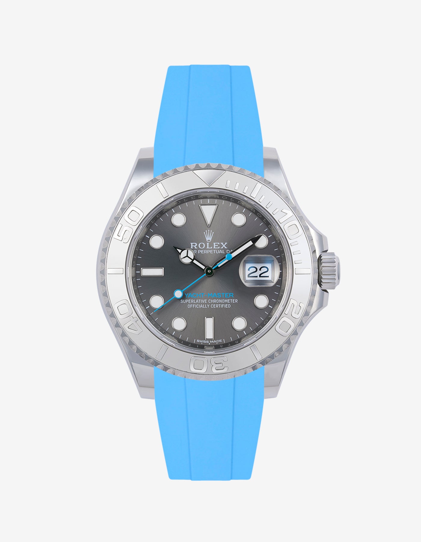 Wristbuddys Wristbuddy Klockarmband klockband rubberstrap rubber strap black svart black buckle clasp integrated premium rubber rubber straps integrated yacht-master 2 YM40 YM 2 rolex yachtamster 2 116622 yachmaster rolex blue dial grey dial Watch Strap watch band klockarmband uhrenband uhranarmband