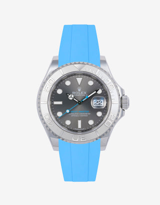 Wristbuddys Wristbuddy Klockarmband klockband rubberstrap rubber strap black svart black buckle clasp integrated premium rubber rubber straps integrated yacht-master 2 YM40 YM 2 rolex yachtamster 2 116622 yachmaster rolex blue dial grey dial Watch Strap watch band klockarmband uhrenband uhranarmband