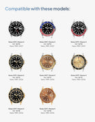 Rubber strap for Rolex GMT 16710 & 16713 compatible with these models