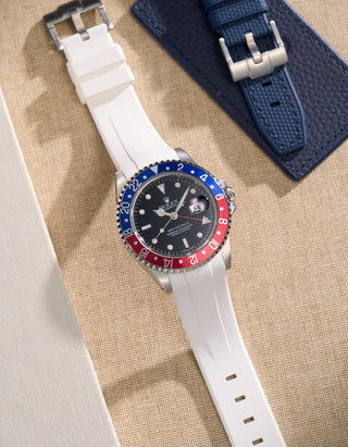 Wristbuddys Wristbuddy Klockarmband klockband rubberstrap rubber strap black svart black buckle clasp integrated premium rubber rubber straps integrated Watch Strap watch band klockarmband uhrenband uhranarmband Rolex GMT Master 2 II 16710 pepsi blue red 116710 FKM vulcanized strap