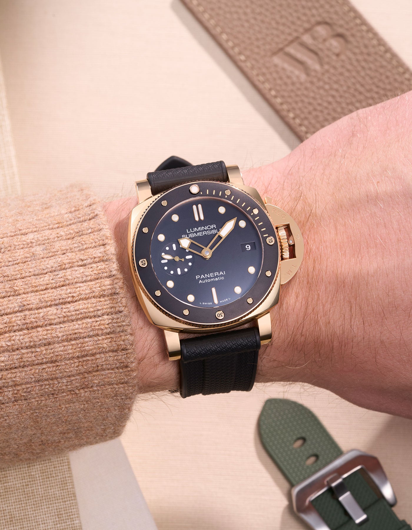 Panerai submersible rose gold best sale