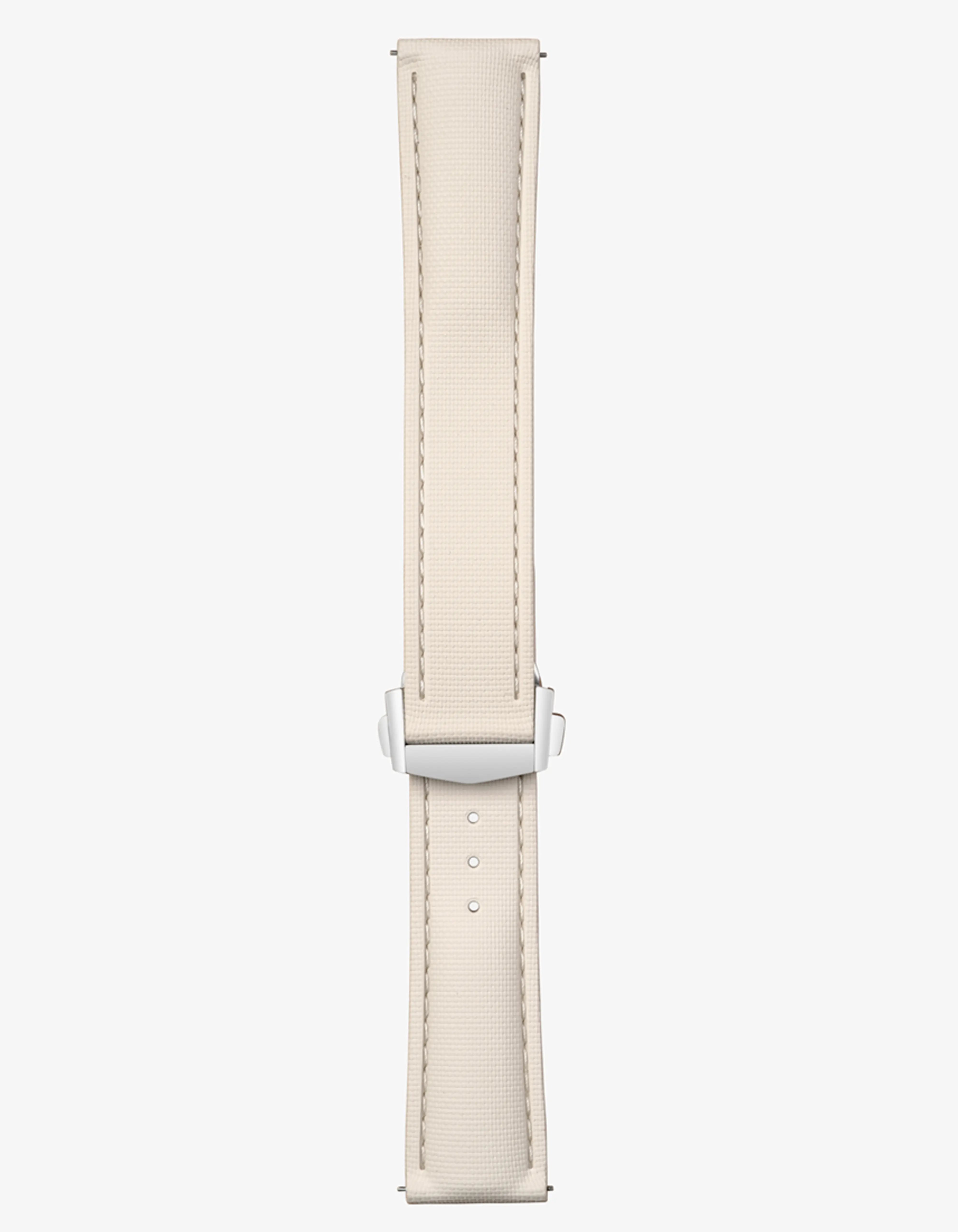 Beige Sailcloth FKM Rubber Strap With Deployant Clasp, product image