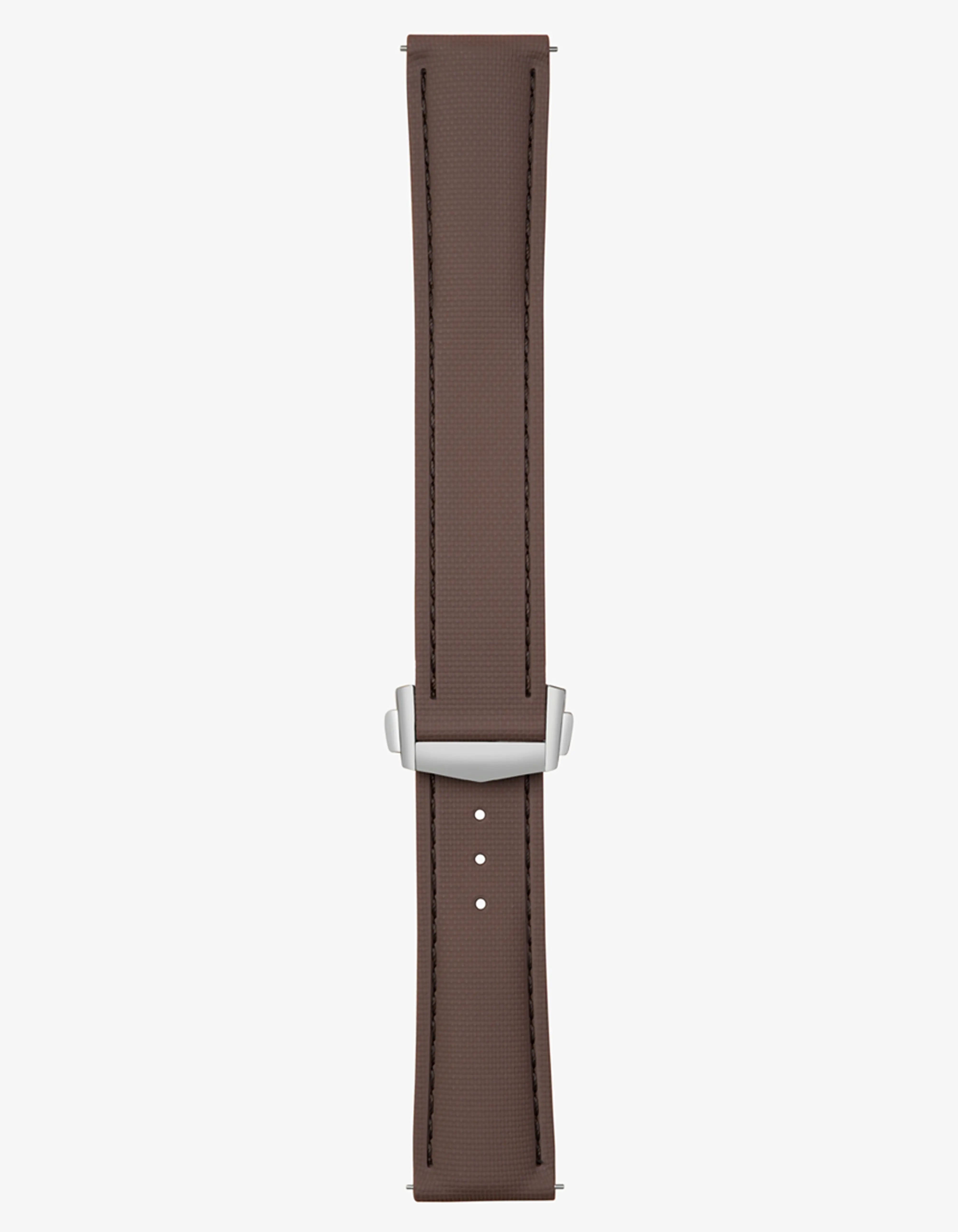 Brown Sailcloth FKM Rubber Strap With Deployant Clasp, product image