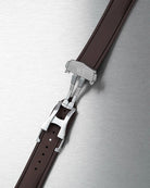 Brown Sailcloth FKM Rubber Strap With Opened Deployant Clasp, product image