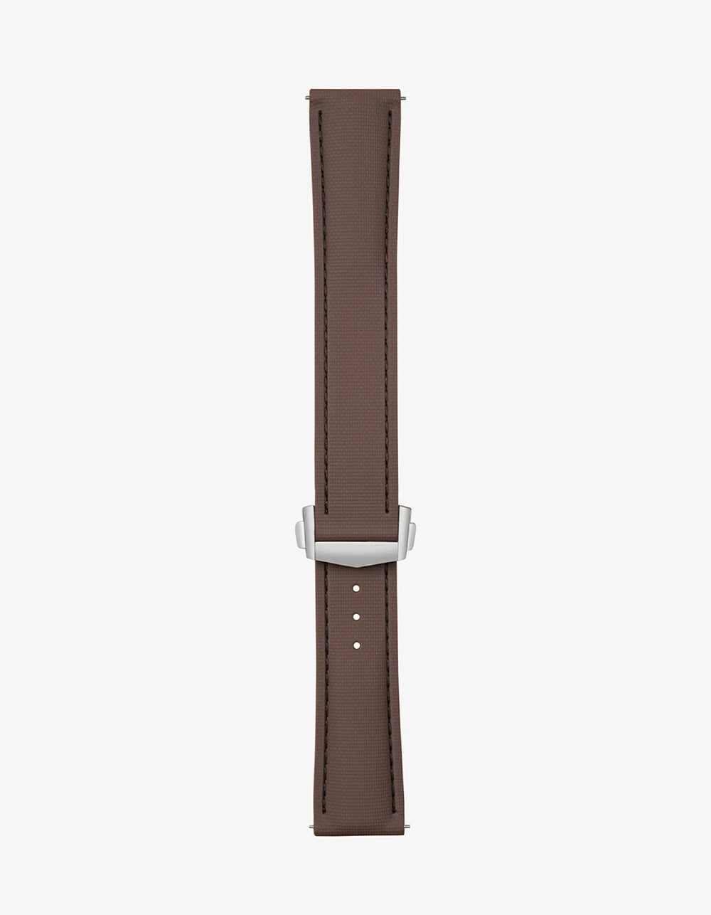 Brown Sailcloth FKM Rubber Strap With Deployant Clasp, product image