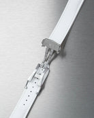 White Sailcloth FKM Rubber Strap With Opened Deployant Clasp, product image