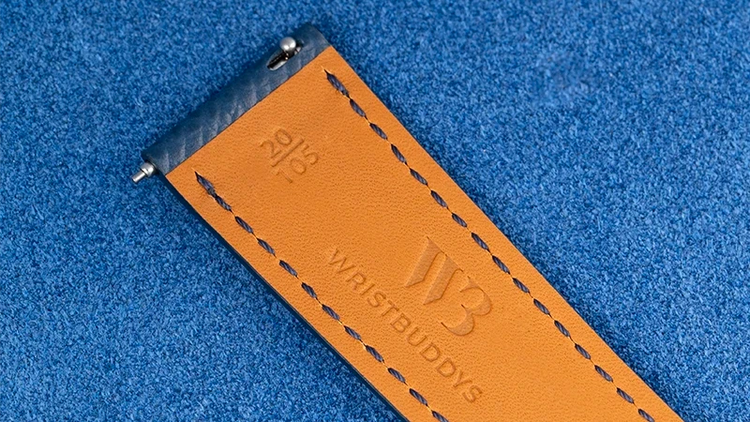 Wristbuddys leather strap with a 316L stainless steel quick-release spring bar, designed for easy installation