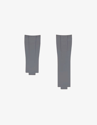 Product image of FKM Rubber Strap Grey Classic Smooth integrated with original clasp for Rolex Submariner 41 - 126610LN 124060LN