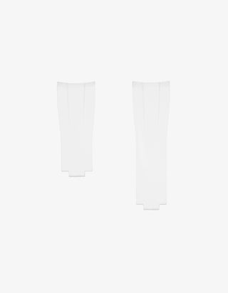 Product image of FKM Rubber Strap Classic Smooth white integrated with original clasp for Rolex Submariner 41 - 126610LN 124060LN