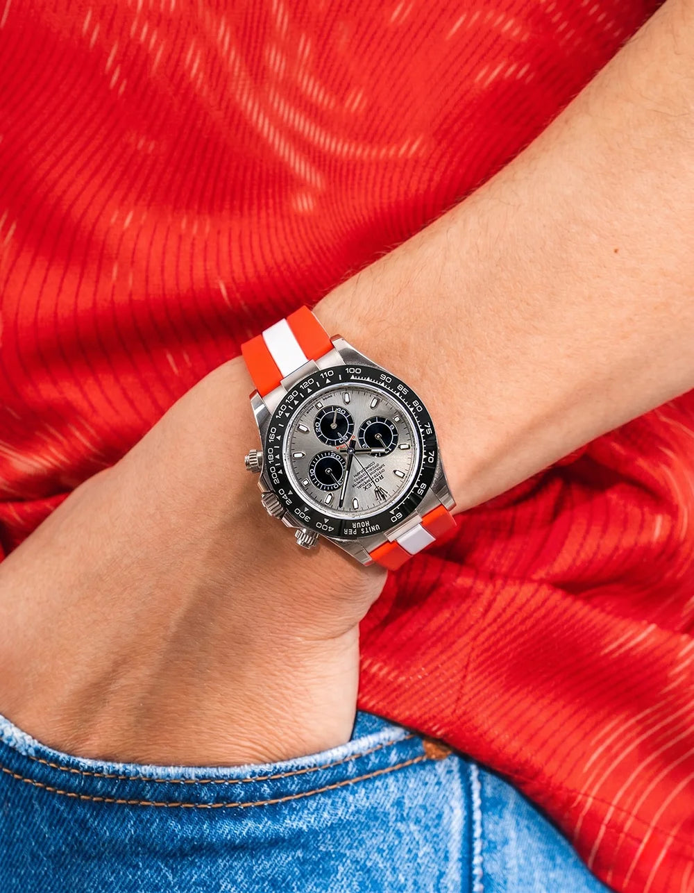 Switzerland Flag Watch Strap football wrist shot