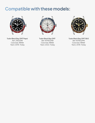Strap for Tudor Black Bay GMT compatible with these models