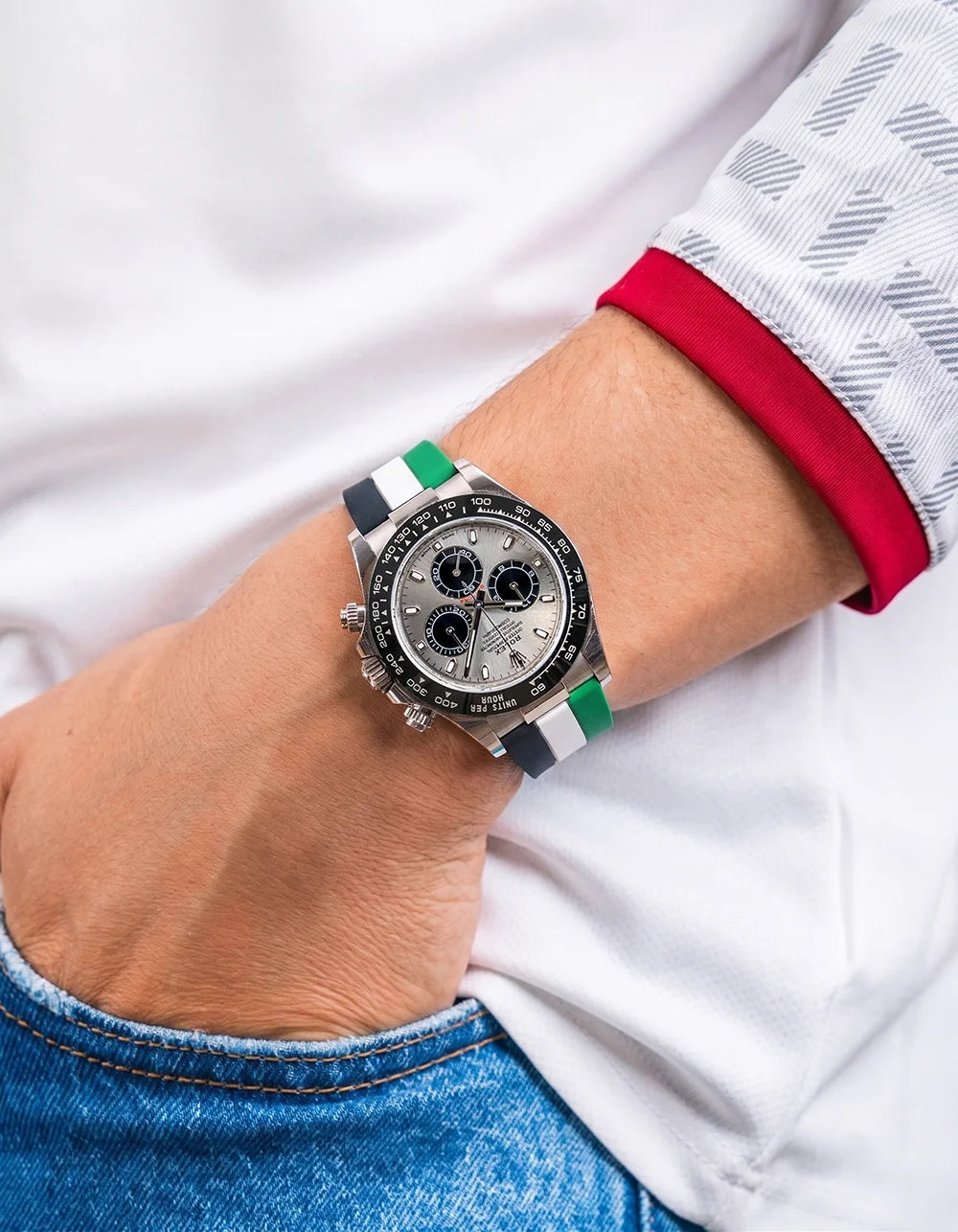UAE Flag Watch Strap football wrist shot