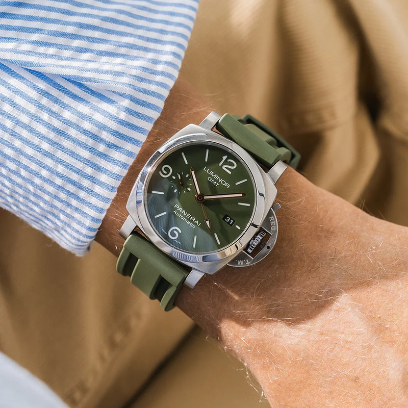 Military Green Universal FKM Rubber Watch Strap - 20mm-24mm
