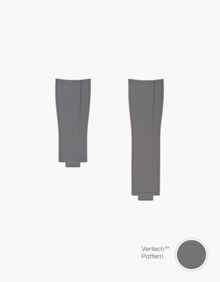 FKM Rubber Strap Integrated with Original Clasp - Rolex Explorer 216570 in grey vertech product image white background