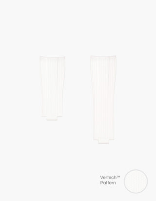white vertech FKM Rubber watch Strap from Wristbuddys with an Integrated with Original Clasp for Rolex on a white background and material pattern showing