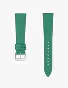 Green Epsom Leather watch strap from Wristbuddys with silver clasp on a white background