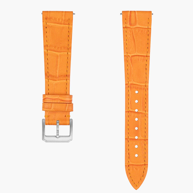 Orange Embossed Alligator Leather Strap 18mm-21mm