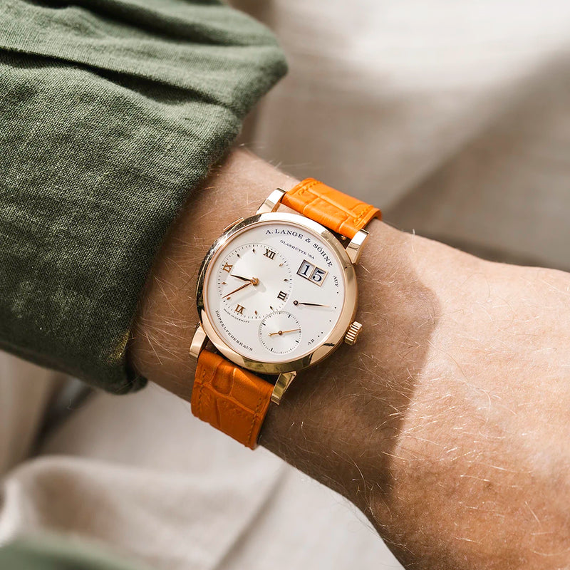 Orange Embossed Alligator Leather Strap 18mm-21mm
