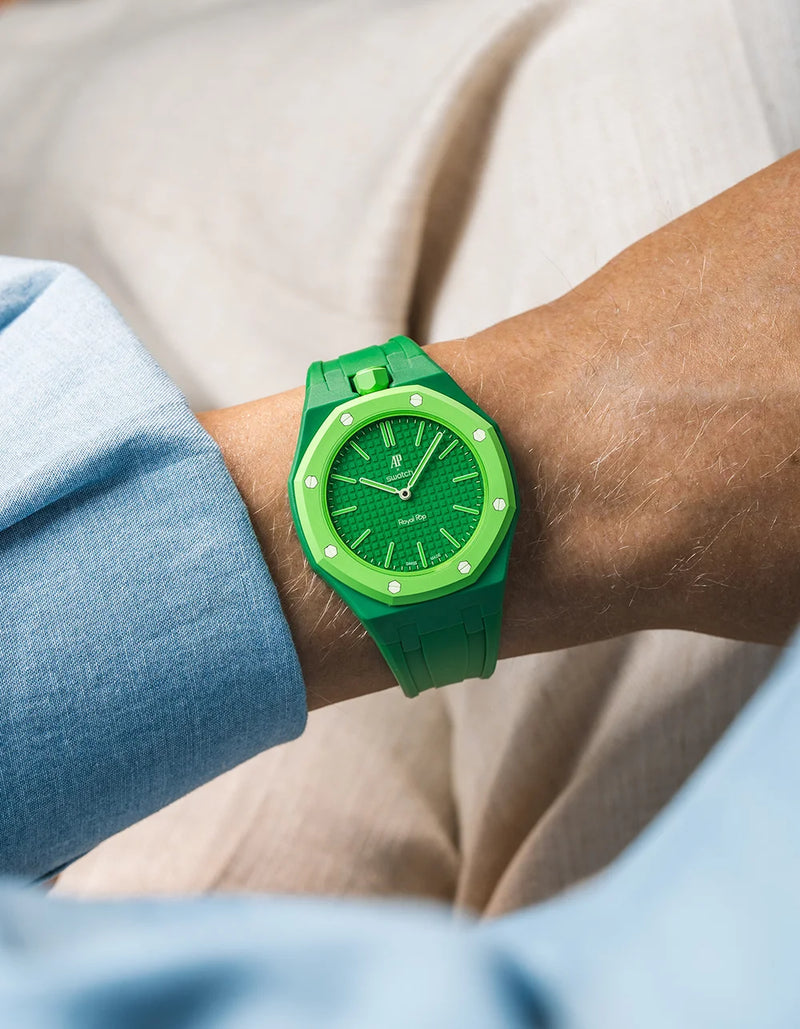 combo::green::rubber-strap-for-ap-x-swatch-royal-pop-green