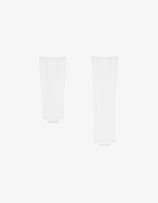 White classic smooth FKM Rubber Strap Integrated with Original Clasp for Rolex