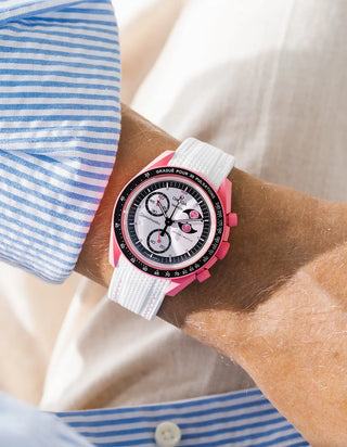 Rubber Strap for Omega X Swatch MoonSwatch Mission to The Pink Moonphase