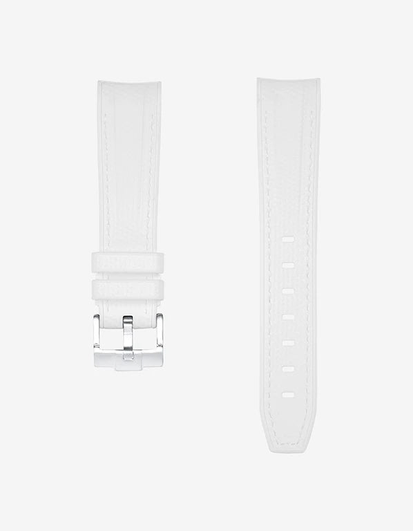 White rubber strap for Omega x Swatch MoonSwatch Mission to the Pink Moonphase