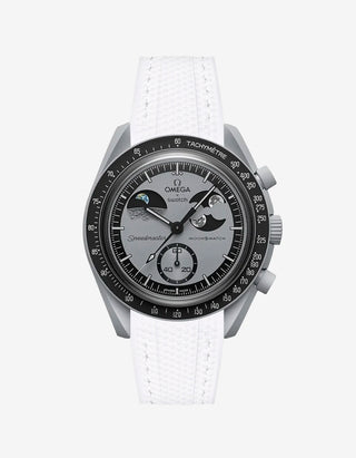 White rubber strap designed for the Omega x Swatch MoonSwatch Mission to Earthphase
