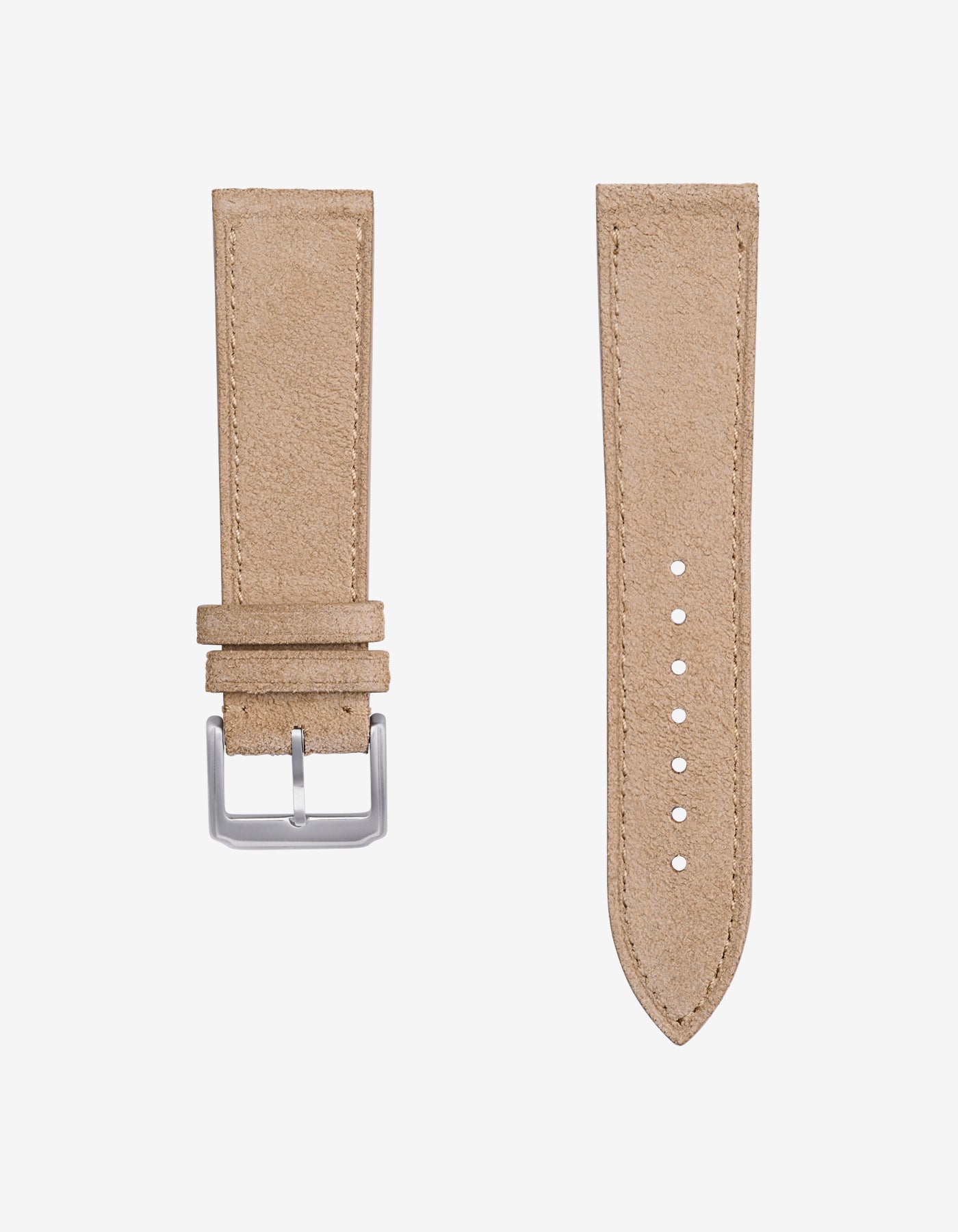 Beige suede leather strap for Omega X Swatch Mission on Earth – Desert – product image showing both strap parts