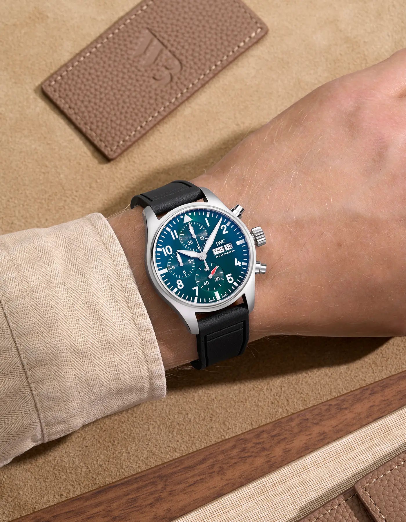 IWC rubber strap on wrist – stylish and comfortable watch band for everyday wear