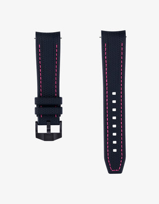 Black rubber strap on Omega x Swatch MoonSwatch Mission to the Pink Moonphase
