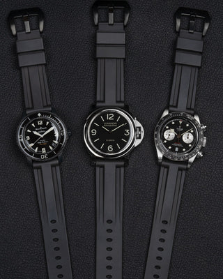 Black Universal FKM Rubber Strap 20mm - 24mm - Wristbuddys