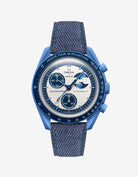 Blue Denim leather strap mounted on Omega x Swatch MoonSwatch Mission to the Super Blue Moonphase – product image