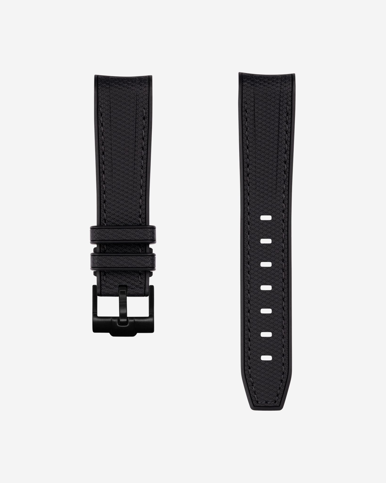 Curved Premium Rubber Strap - Black - Wristbuddys